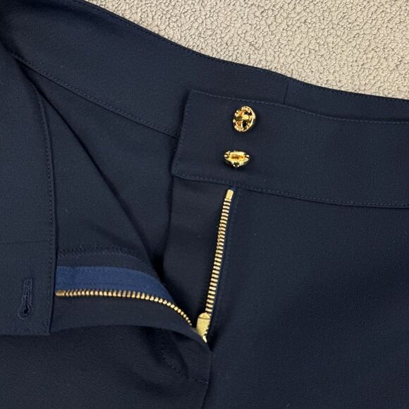 St. John Collection High Rise Straight Leg Dress Pant Trousers Navy Blue Size 6 - Picture 5 of 12